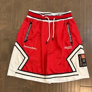 Hoop Culture Basketball Shorts Men‎ Small Red Mesh 7” Inseam
